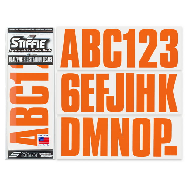 Stiffie Uniline Purple 3 Alpha-Numeric Registration Identification Numbers Stickers Decals for Boats & Personal Watercraft 